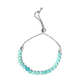 Enhanced Blue Opal Beaded Bolo Bracelet in Platinum Over Sterling Silver 13.90 ctw - Sticky add to cart bar