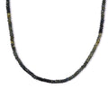 Parti Sapphire Beaded Necklace 20 Inches in Platinum Over Sterling Silver 50.00 ctw - Sticky add to cart bar