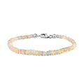 Ethiopian Welo Opal Beaded Bracelet in Platinum Over Sterling Silver (7.25 In) 14.00 ctw - Sticky add to cart bar