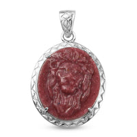 KARIS Freshened Thulite Solitaire Pendant in Platinum Bond 11.70 ctw