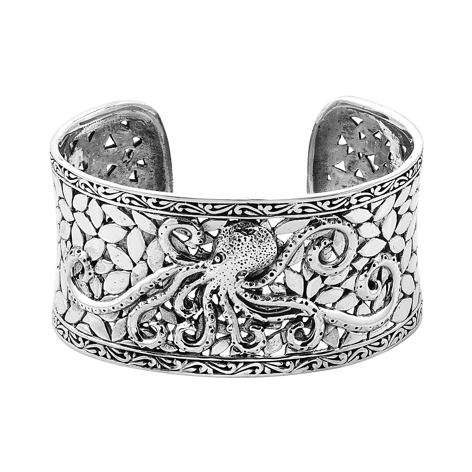 BALI LEGACY Sterling Silver Octopus Cuff Bracelet (7.50 In) 66.80 Grams