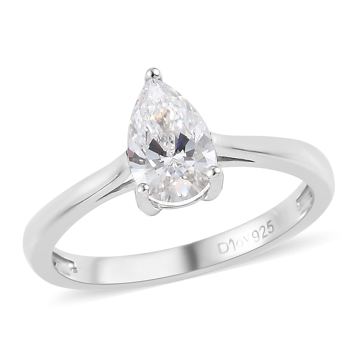 J Francis Embellished with Zirconia by Swarovski 1.30 ctw Ring in Platinum Over Sterling Silver (Size 16.0)