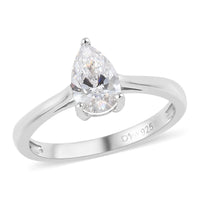 J Francis Embellished with Zirconia by Swarovski 1.30 ctw Ring in Platinum Over Sterling Silver (Size 16.0)