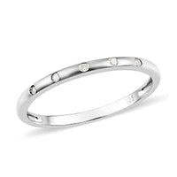White Diamond Ring in Platinum Over Sterling Silver (Size 10)