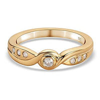 White Diamond 0.15 ctw Ring in Vermeil YG Over Sterling Silver (Size 11.5)
