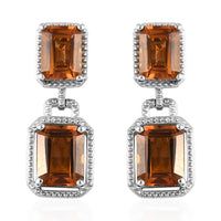 Santa Ana Madeira Citrine Dangle Earrings in Platinum Over Sterling Silver 7.75 ctw