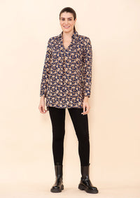 TAMSY Blue Rayon Staple Top -L