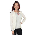 NY DESIGNER SWEATER CLOSEOUT - EVELYN TAYLOR Mock 2-in-1 Twin Set Sweater in Ivory - Size XL - Sticky add to cart bar