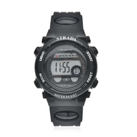 STRADA Electronic Movement Multi Functional Watch with Black Silicone Strap (41.40 mm) (5.0-8.0 Inches)