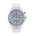 STRADA Austrian Crystal Japanese Movement Watch with White Silicone Strap (25.40 mm) (6.0-7.75 Inches) - Sticky add to cart bar