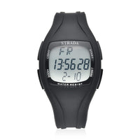 STRADA Japanese and Electronic Movement Multifunctional Key Led Dial Watch with Black Silicone Strap