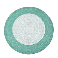 Green Circular Wool and Cotton Rug, Bedroom Rug, Living Room Rug, Indoor Outdoor Carpet, Carpets for Living Room Bedroom