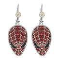 Marvel Simulated Ruby Red Pave Spiderman Earrings in Silvertone - Sticky add to cart bar