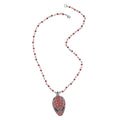 MARVEL Simulated Ruby Crystal Necklace 18 Inches in Silvertone - Sticky add to cart bar