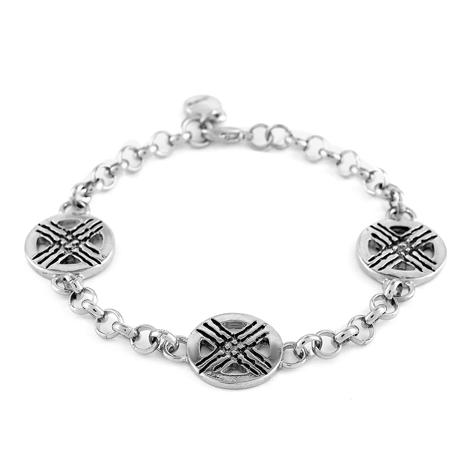 MARVEL Wolverine Multi Logo Bracelet in Silvertone (7.00 In)