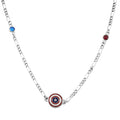 MARVEL Simulated Diamond Captain America Multi Crystal Necklace 36 Inches in Silvertone - Sticky add to cart bar