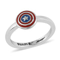 MARVEL Captain America Shield Enameled Ring in Silvertone - Sticky add to cart bar