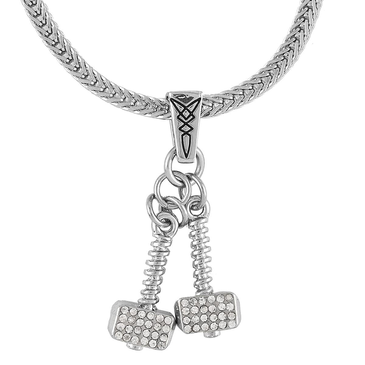 MARVEL Simulated Diamond Spiderman Necklace 17.5 Inches in Silvertone