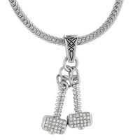 MARVEL Simulated Diamond Spiderman Necklace 17.5 Inches in Silvertone