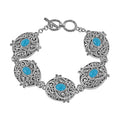 BALI LEGACY Natural Arizona Sleeping Beauty Turquoise Bracelet in Sterling Silver (7.00 In) (32.75 g) 5.00 ctw - Sticky add to cart bar