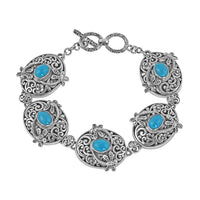 BALI LEGACY Natural Arizona Sleeping Beauty Turquoise Bracelet in Sterling Silver (7.00 In) (32.75 g) 5.00 ctw
