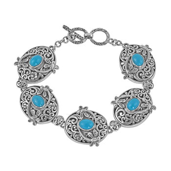 BALI LEGACY Natural Arizona Sleeping Beauty Turquoise Bracelet in Sterling Silver (7.00 In) (32.75 g) 5.00 ctw - Product card gallery slide 1 (10178582905145)