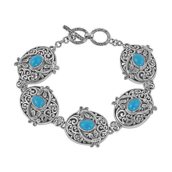 BALI LEGACY Natural Arizona Sleeping Beauty Turquoise Bracelet in Sterling Silver (7.00 In) (32.75 g) 5.00 ctw - Product card gallery slide 1 (10178582905145)