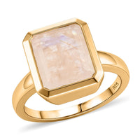 Rainbow Moonstone Ring in Vermeil YG Over Sterling Silver (Size 8.0) 5.50 ctw