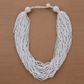 White Glass Seed Beads Necklace (Approx 22 Inches) - Sticky add to cart bar