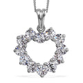 J Francis - Crystal Pendant Necklace 20 Inches in Platinum Over Sterling Silver - Sticky add to cart bar