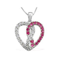 Lab Created White Sapphire and Lab Created Pink Sapphire Pendant Necklace in Sterling Silver - Sticky add to cart bar