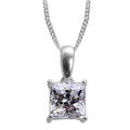 J Francis  Made with Finest CZ Solitaire Pendant Necklace 20 Inches in Platinum Over Sterling Silver 2.40 ctw - Sticky add to cart bar