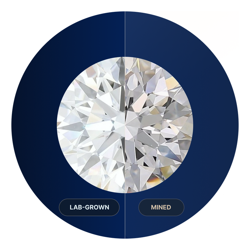 Lab-grown versus mined diamond comparison