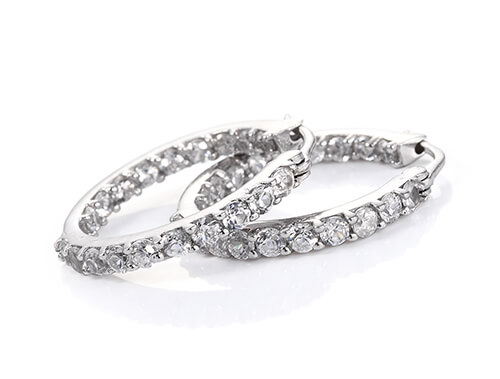 Shop Natural White Zircon Earrings .