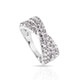 Natural white zircon criss cross ring in sterling silver.