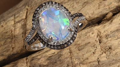 Opal stone ring.