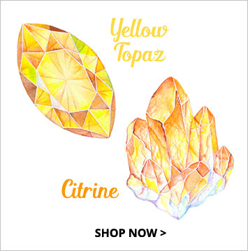 Yellow topaz, citrine - November birthstone jewelry.