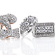 Natural white zircon set of rings for women.