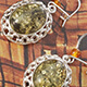 Mayan green amber earrings.
